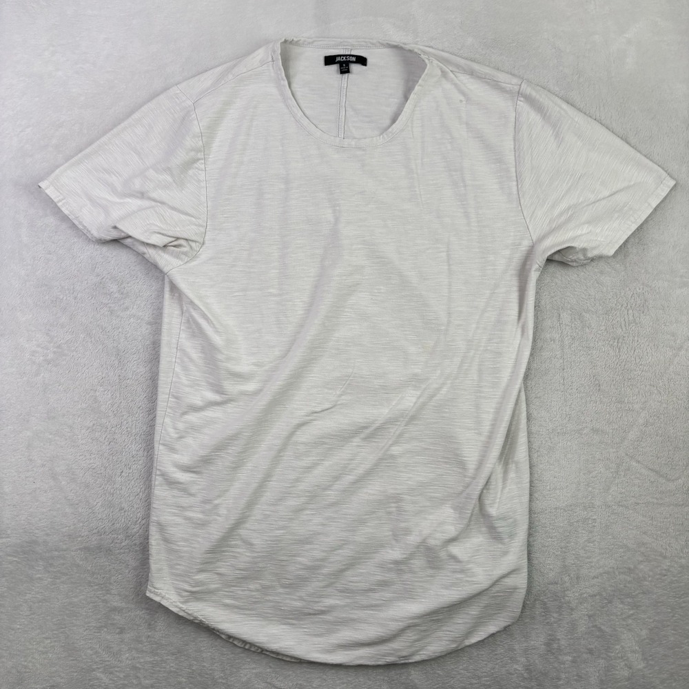 Jackson Brandon White Short Sleeve Casual Pullover Shirt Men's Small
